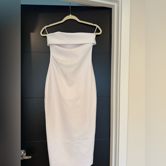 Aritzia Eyecatcher Dress - White Midi Dress in Crepe - Picture 2 of 9